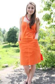 Cute Mila In Sexy Orange Dress Outdoors - 00