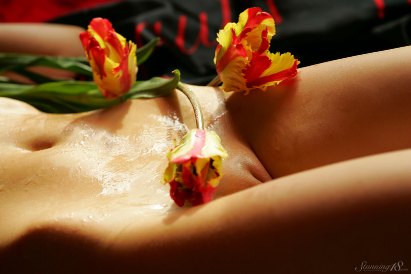 Pussy in flowers - 