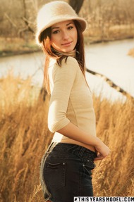 Sexy Sienna Strips In The Autumn Forest - 05