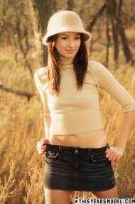 Sexy Sienna Strips In The Autumn Forest - 06