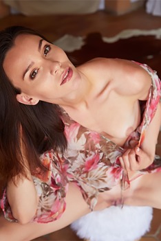 Sexy Brunette Adel Morel Is Naturally Glamorous, With The Slender Figure Of A Fashion Model, The Beauty Of An Artist's Muse, And