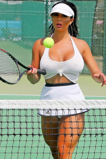 Busty Grace J Teal Tennis Player